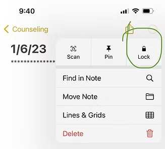 Smartphone screen showing a list of organized folders for notes and business content.